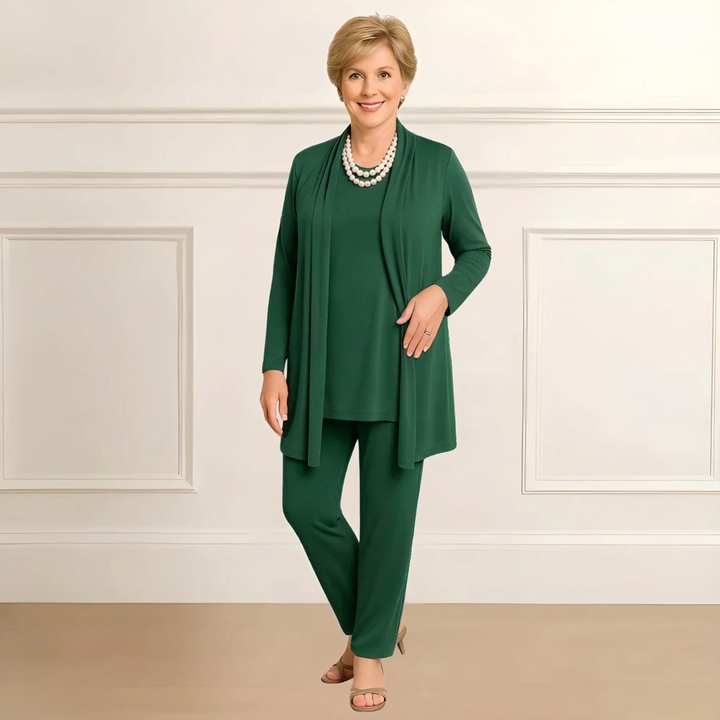 Nova Cardigan Top And Pants Set For Women, Comfortable All Day Polished Look