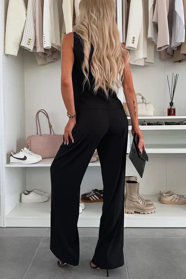 Elara Polished Two-Piece Co-Ord Set With Button-Up Top For Everyday Wear