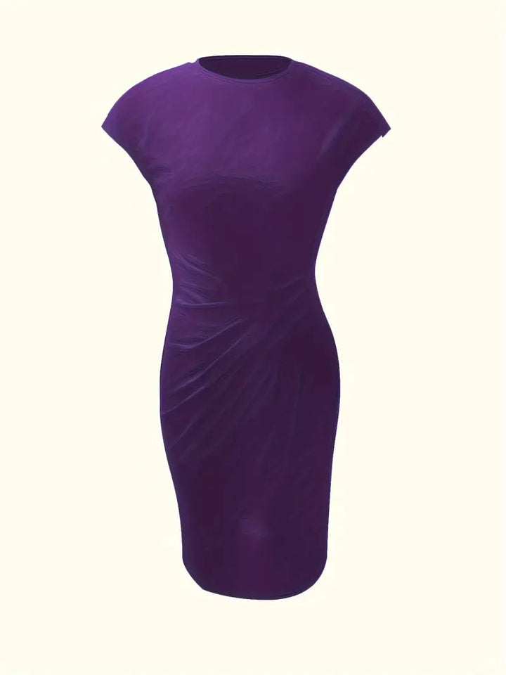 Astra Women's Classic Short Sleeve Bodycon Dress Deluxe