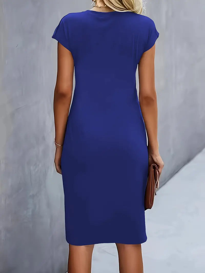 Astra Women's Classic Short Sleeve Bodycon Dress Deluxe