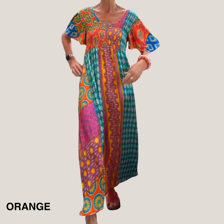 Aurora Celestine Royale Elegant Paisley Midi Dress