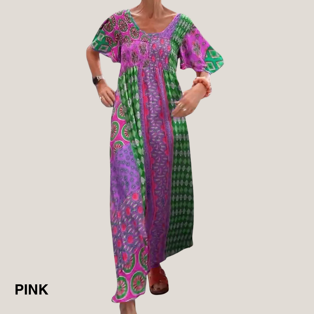 Aurora Celestine Royale Elegant Paisley Midi Dress