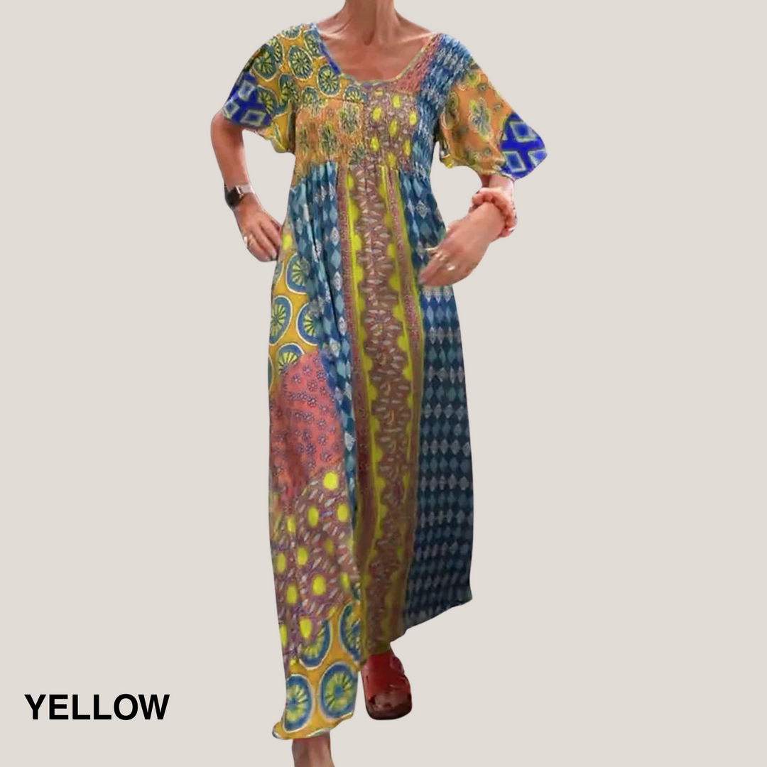 Aurora Celestine Royale Elegant Paisley Midi Dress