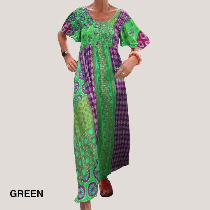 Aurora Celestine Royale Elegant Paisley Midi Dress