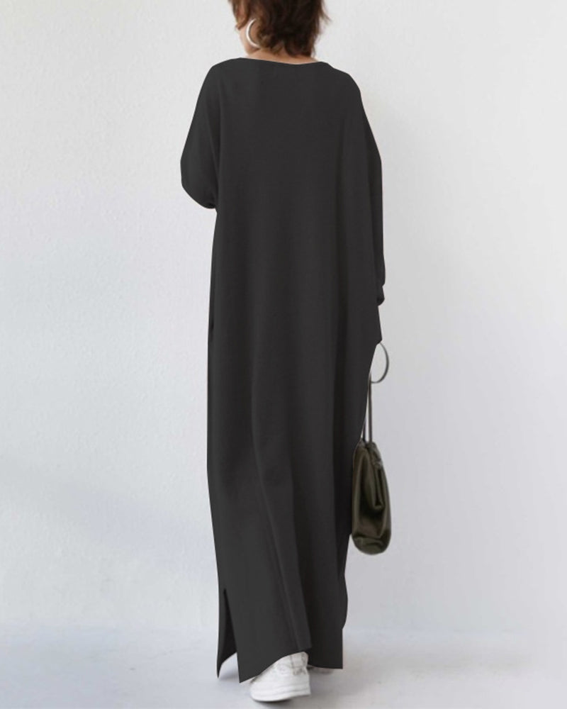 Elara Elegant Winter Maxi Dress For Women With Long Sleeves And Flattering Fit