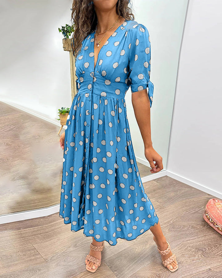 Larkhaven Elegant Polka Dot Dress For Women Everyday Casual Office Wear