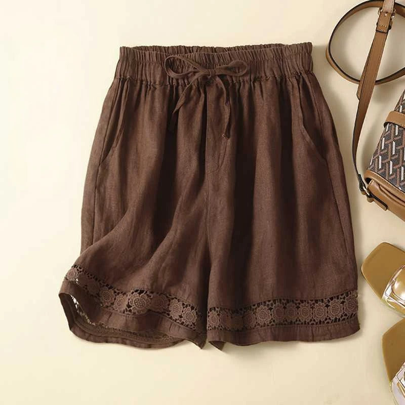 Mira Relaxed Embroidered Shorts With Soft Waistband