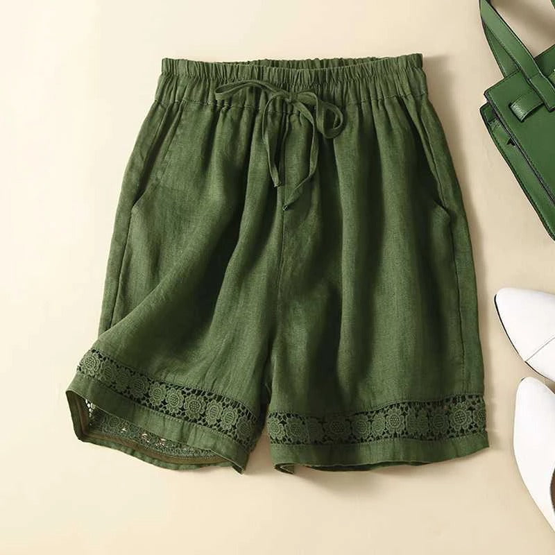 Mira Relaxed Embroidered Shorts With Soft Waistband