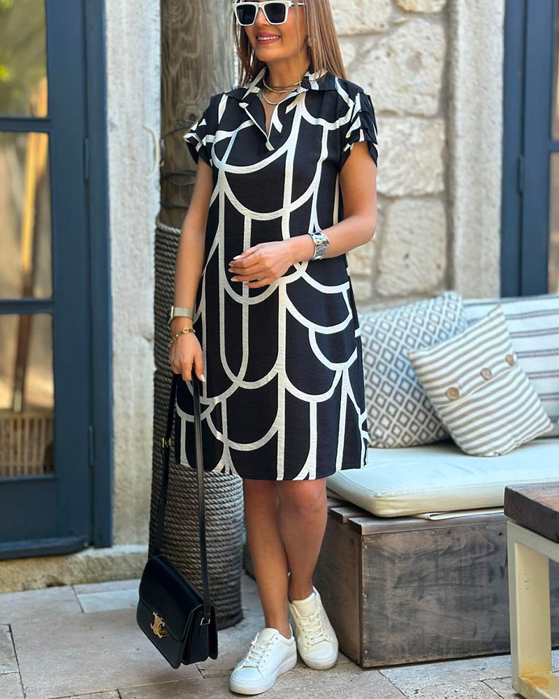 Aero Dress With Short Sleeves For Everyday Elegant Wear