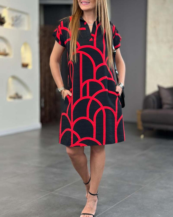 Aero Dress With Short Sleeves For Everyday Elegant Wear