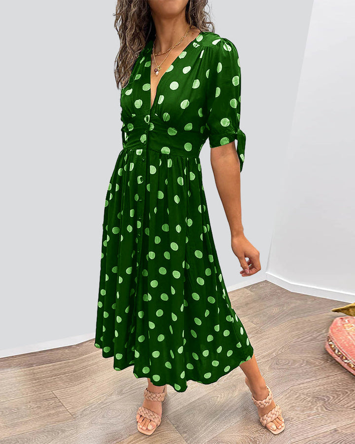 Larkhaven Elegant Polka Dot Dress For Women Everyday Casual Office Wear