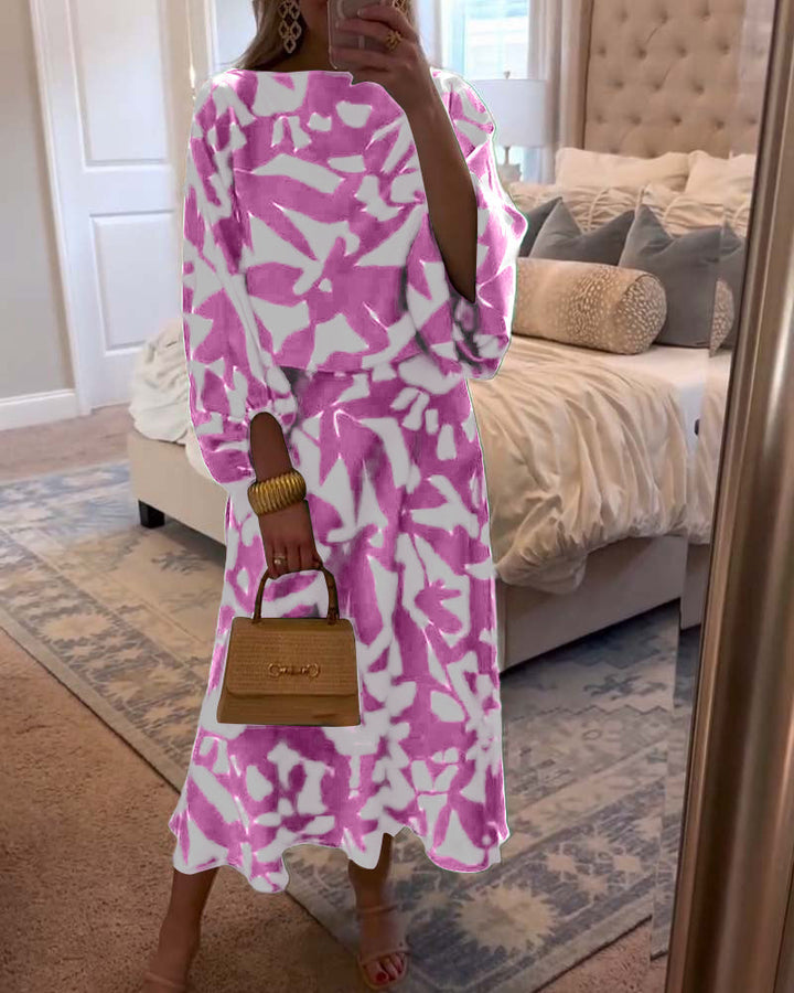 Nova Two-Piece Printed Set With Lantern Sleeves From The Aurora Line