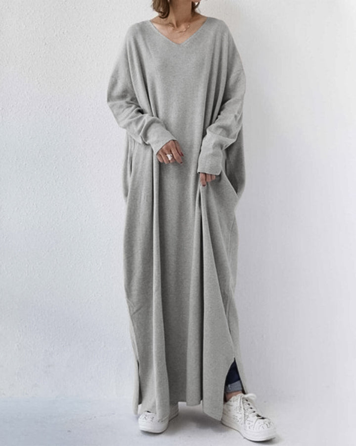 Elara Elegant Winter Maxi Dress For Women With Long Sleeves And Flattering Fit