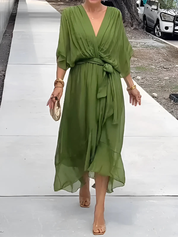 Aveline Wrap Midi Dress Timeless Silhouette For Any Occasion