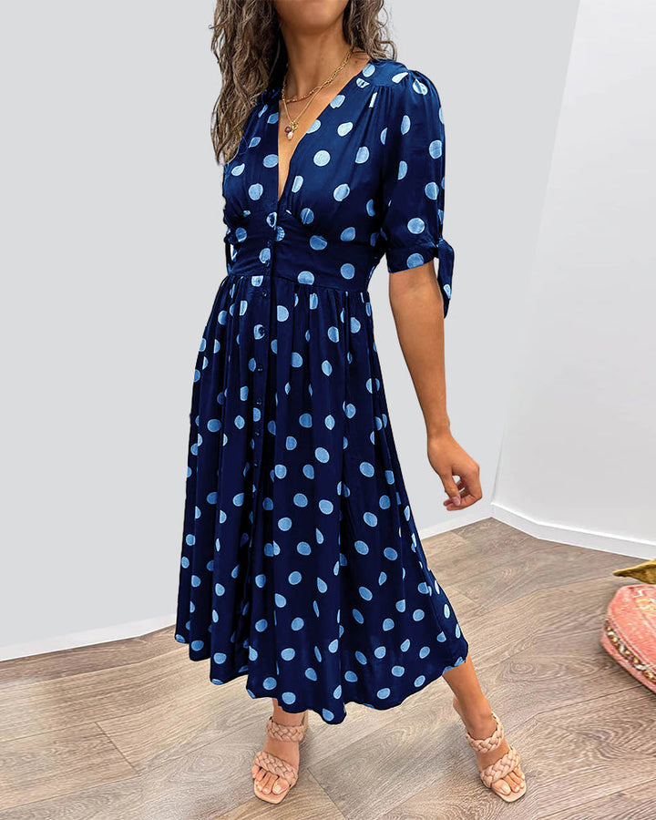 Larkhaven Elegant Polka Dot Dress For Women Everyday Casual Office Wear