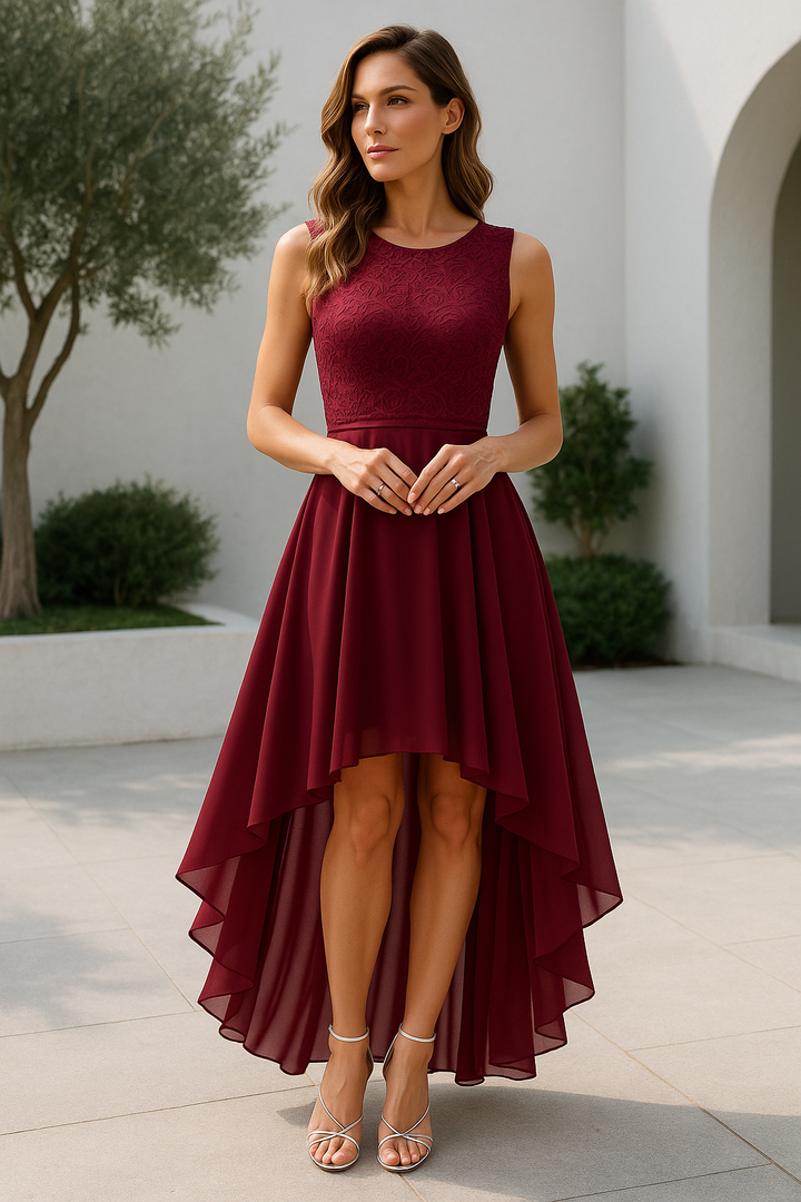 Petal Grace Women’s High-Low Elegant Wedding Guest Dress