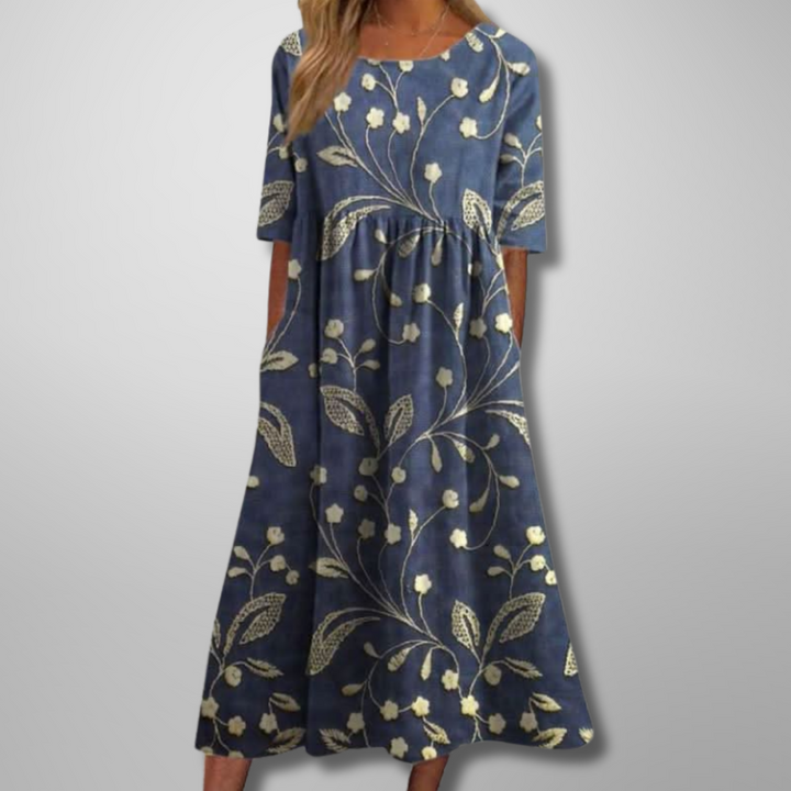 Nova Casual Flowery Midlength Dress Gown Wardrobe Collection