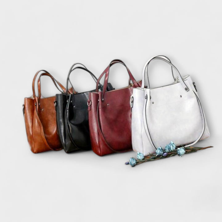 Aurelia 4-Piece Vintage Bag Set Collection With Tote Shoulder Bag Clutch Wallet