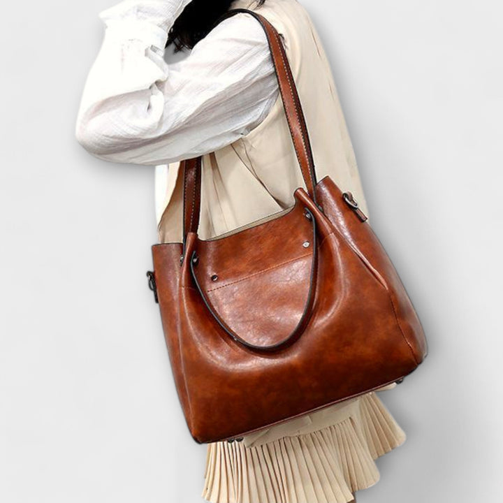 Aurelia 4-Piece Vintage Bag Set Collection With Tote Shoulder Bag Clutch Wallet