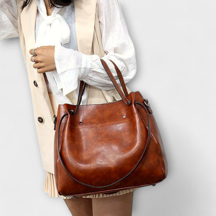 Aurelia 4-Piece Vintage Bag Set Collection With Tote Shoulder Bag Clutch Wallet