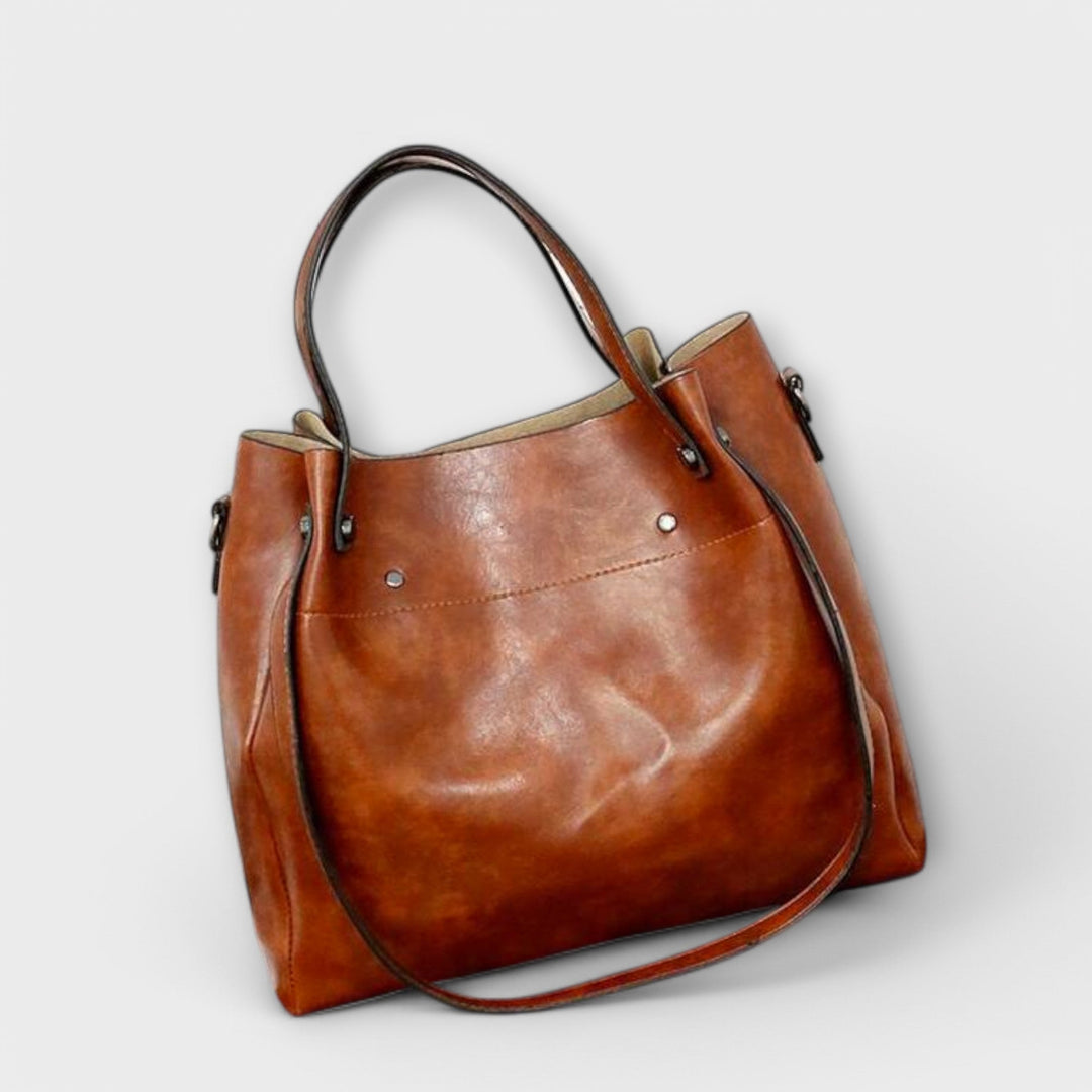 Aurelia 4-Piece Vintage Bag Set Collection With Tote Shoulder Bag Clutch Wallet