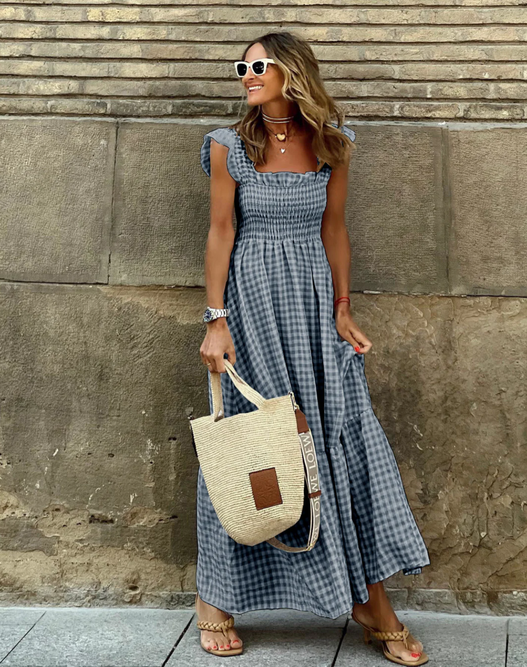 Aurelia Smocked Casual Events Maxi Dress For Women