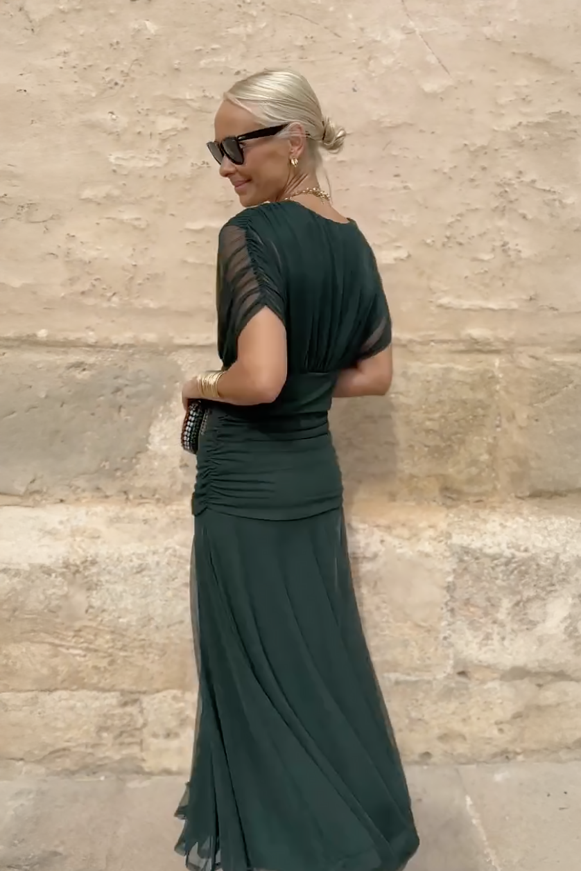 Aurelia Elegant V-Neck Fantasy Party Maxi Dress For Evening Occasions Glamour
