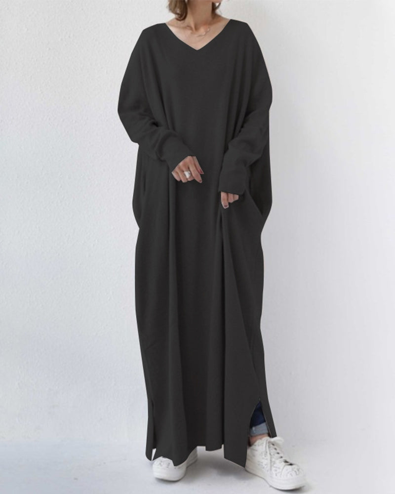 Elara Elegant Winter Maxi Dress For Women With Long Sleeves And Flattering Fit