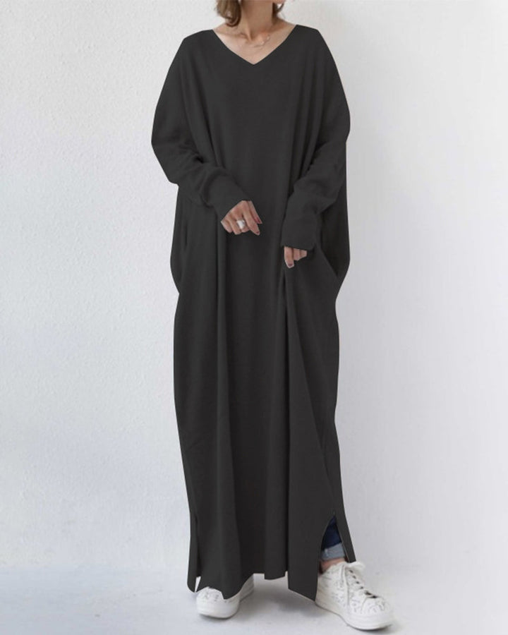 Elara Elegant Winter Maxi Dress For Women With Long Sleeves And Flattering Fit