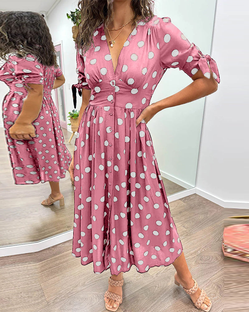 Larkhaven Elegant Polka Dot Dress For Women Everyday Casual Office Wear