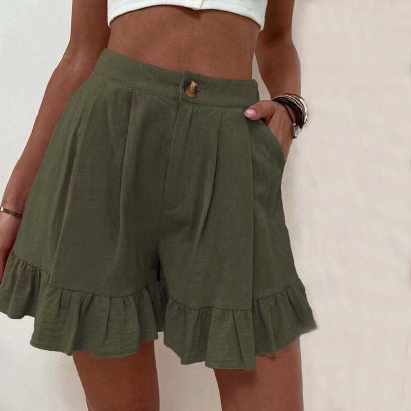Luna Breezy Ruffle Hem Shorts For Everyday Summer Style