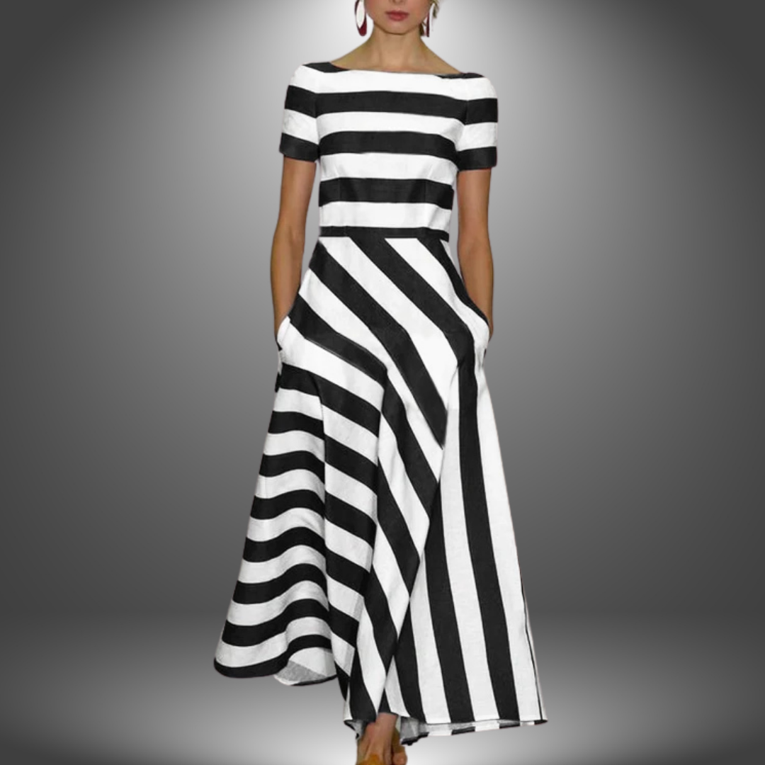 Handcrafted Striped Maxi Dress By LumaThread Atelier