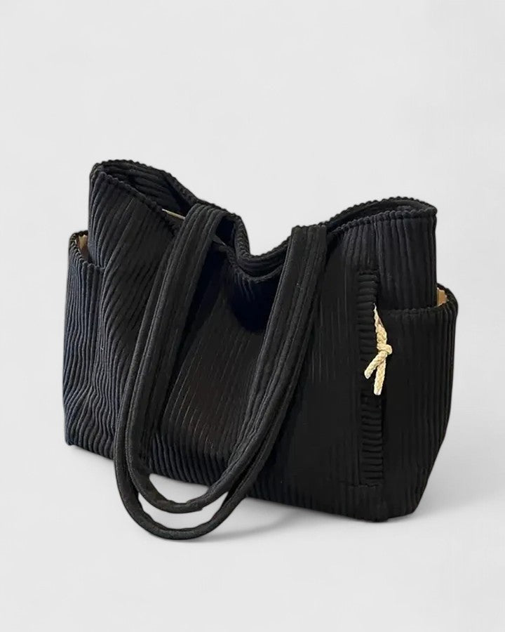 Aurelle Luxurious Ribbed Handbag In Elegant Classic Style And Grace