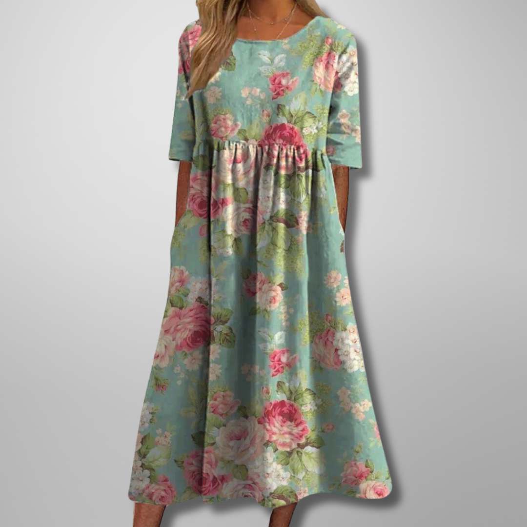 Nova Casual Flowery Midlength Dress Gown Wardrobe Collection