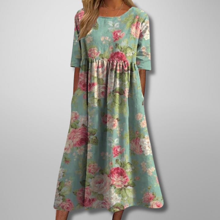 Nova Casual Flowery Midlength Dress Gown Wardrobe Collection