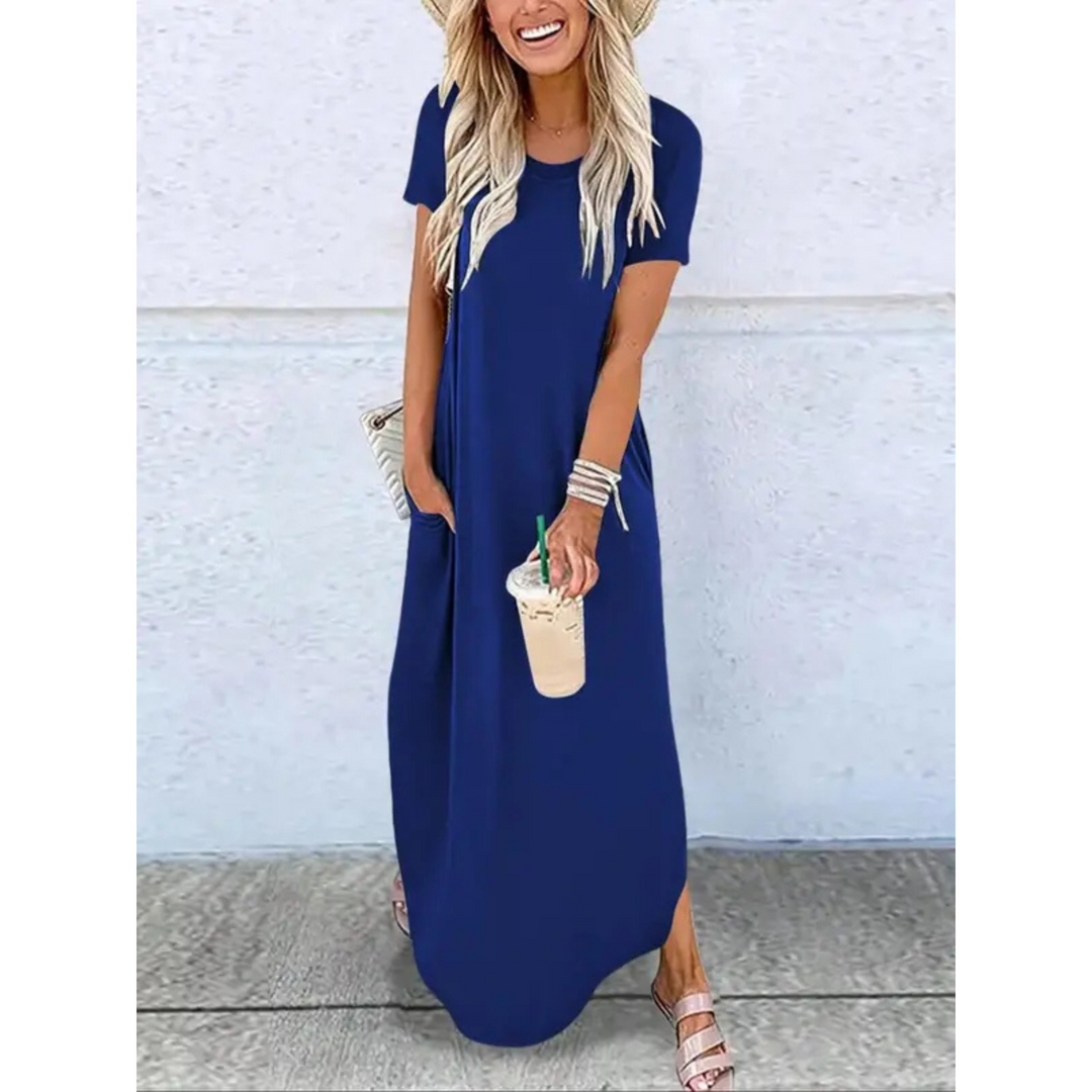 Aurora Casual Summer Round Neck Maxi Dress Collection