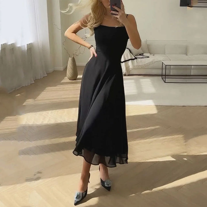 Asteria Women Wedding Guest Elegant Square Midi Dress
