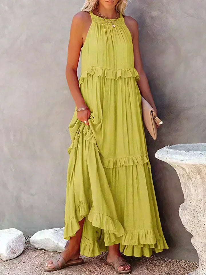 Elara Elegant Sleeveless Dress With Delicate Ruffles