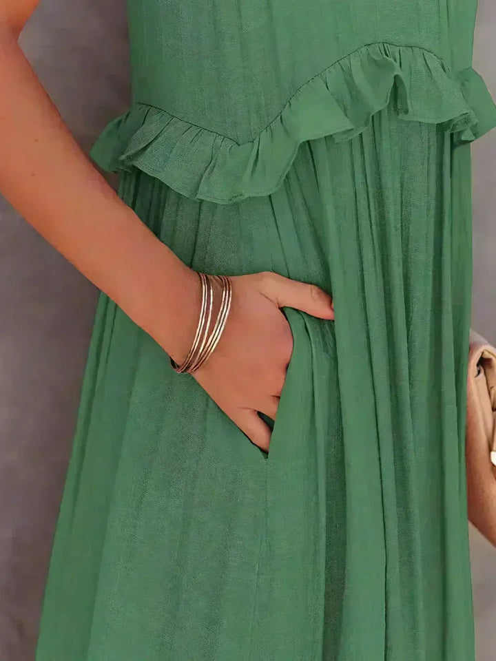 Elara Elegant Sleeveless Dress With Delicate Ruffles