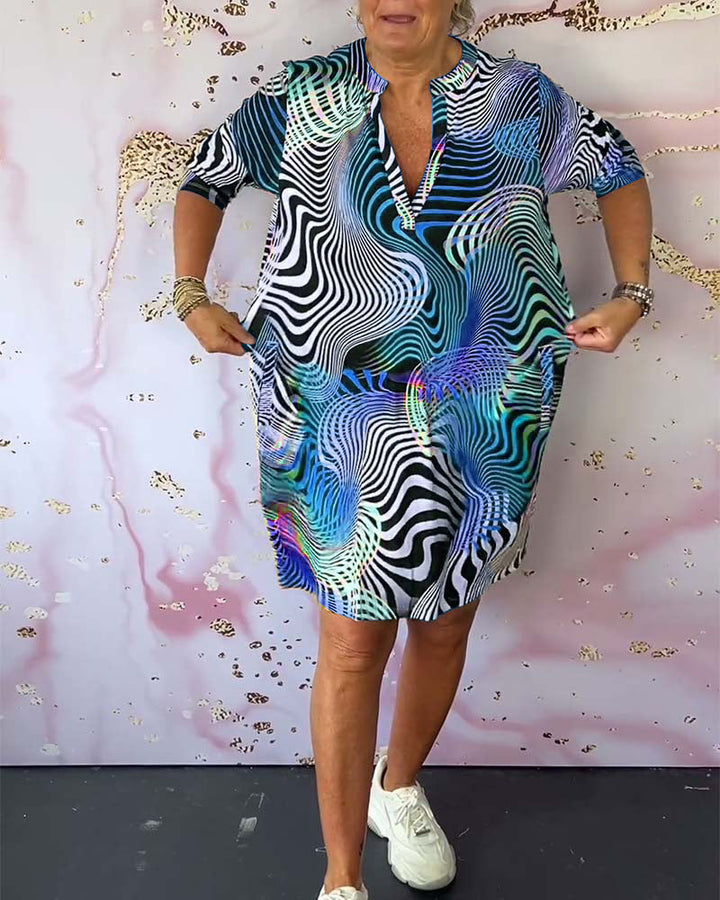 Nova Colorful V-Neck Dress Colorful V-Neck Dress Nova