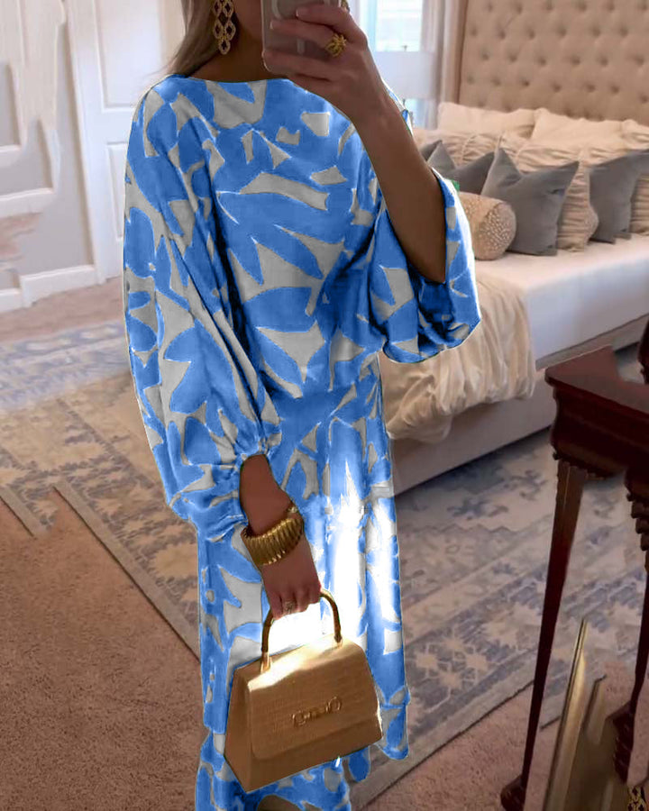 Nova Two-Piece Printed Set With Lantern Sleeves From The Aurora Line