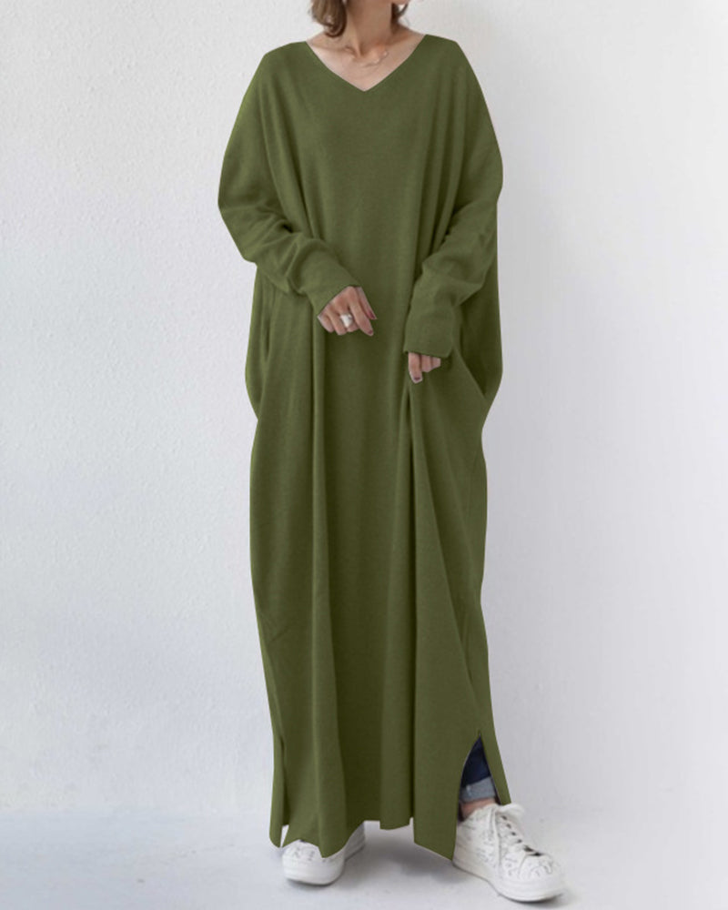 Elara Elegant Winter Maxi Dress For Women With Long Sleeves And Flattering Fit