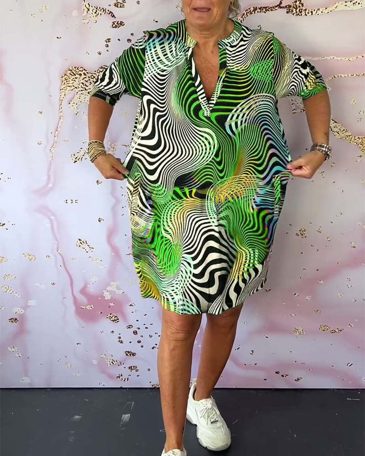 Nova Colorful V-Neck Dress Colorful V-Neck Dress Nova