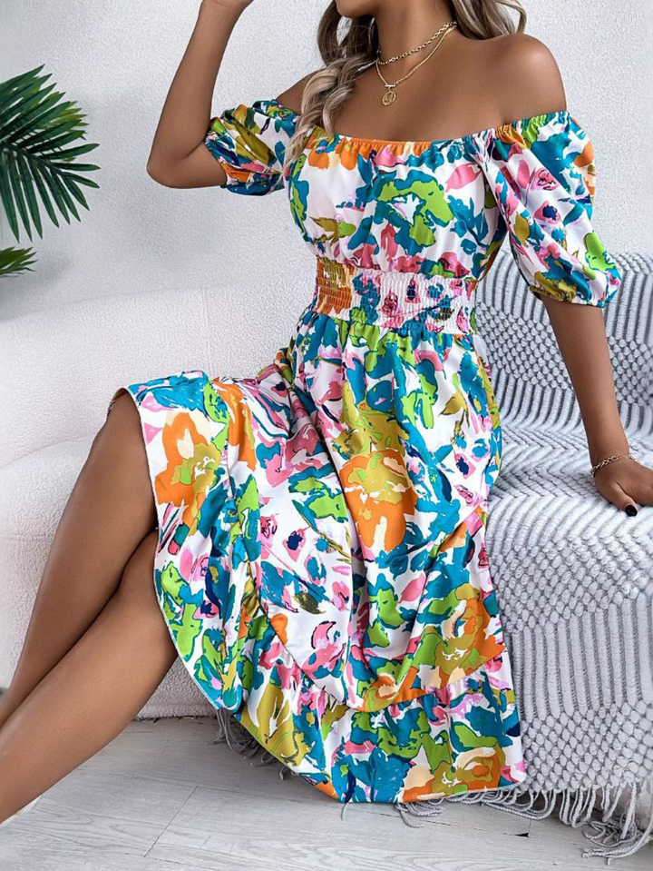 Lyra Spring Breeze Casual Boho Gradient Maxi Dress