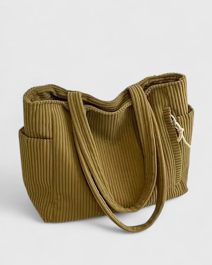 Aurelle Luxurious Ribbed Handbag In Elegant Classic Style And Grace