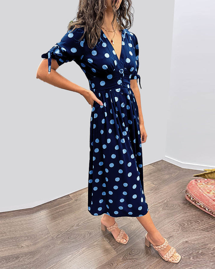 Larkhaven Elegant Polka Dot Dress For Women Everyday Casual Office Wear