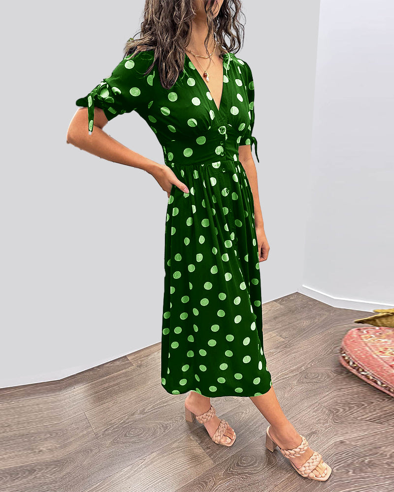 Larkhaven Elegant Polka Dot Dress For Women Everyday Casual Office Wear