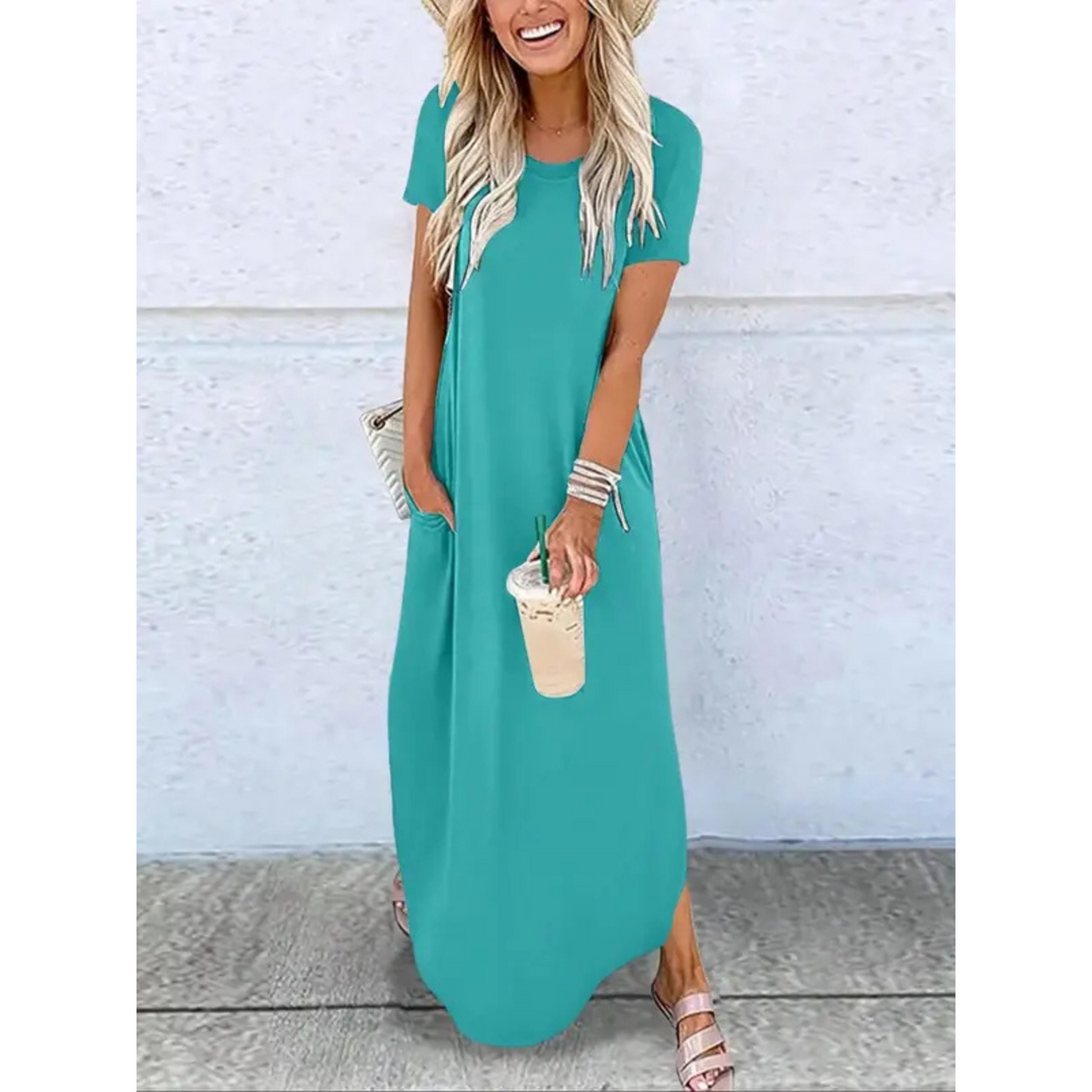 Aurora Casual Summer Round Neck Maxi Dress Collection