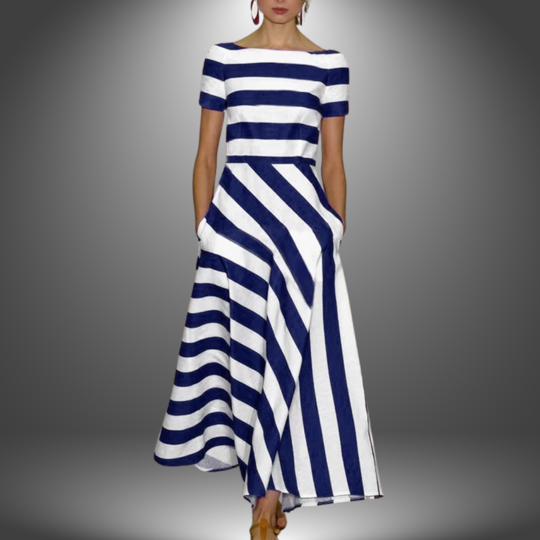 Handcrafted Striped Maxi Dress By LumaThread Atelier