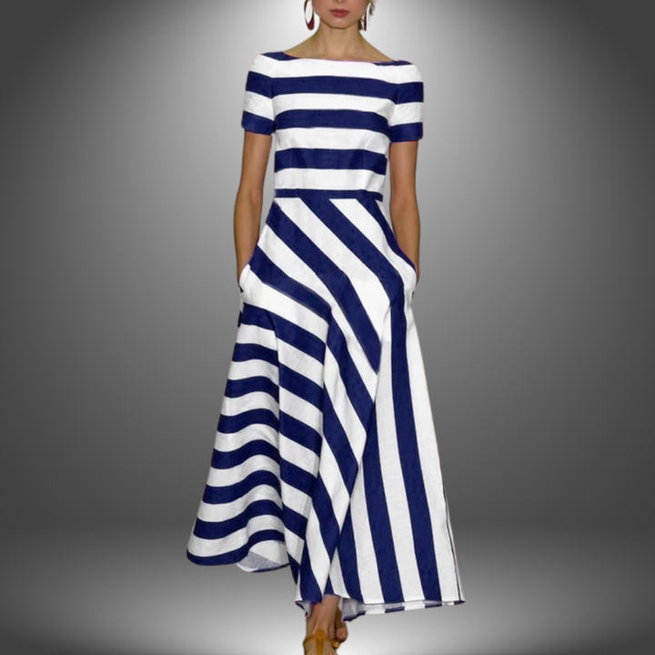 Handcrafted Striped Maxi Dress By LumaThread Atelier